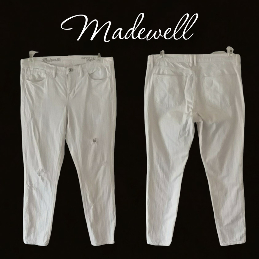 Madewell 9" High Rise Skinny White Jeans